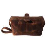 Men Buffalo Genuine Leather Toiletry Bag Waterproof Dip Kit Shaving Bag and Care for Travel Grooms - Image 2