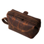 Men Buffalo Genuine Leather Toiletry Bag Waterproof Dip Kit Shaving Bag and Care for Travel Grooms
