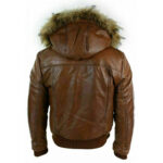 Men's Leather Hooded Jacket - Image 2