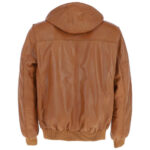 Men's Leather Hooded Jacket - Image 2