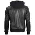 Men's Leather Hooded Jacket - Image 2